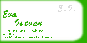 eva istvan business card